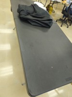 ASSORTED FOLDING TABLES - 6' - 2- WHITE / 1- BLACK - WITH 2 BLACK COVERS