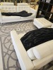 WHITE LEATHER FURNITURE - SOFA / LOVE SEAT / OTTOMAN - 2