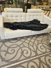 WHITE LEATHER FURNITURE - SOFA / LOVE SEAT / OTTOMAN - 3