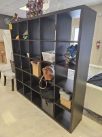 DARK BROWN CUBE SHELF UNIT WITH 25 HOLES