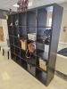 DARK BROWN CUBE SHELF UNIT WITH 25 HOLES