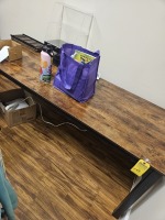 BLACK & WOOD-LOOK TABLE - 28''x79''