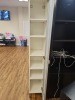 WHITE & GLASS NARROW CABINET WITH 6 SHELVES - 2