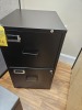 BLACK METAL FILE CABINET WITH 2 DRAWERS