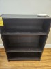 BLACK SHELVING UNIT WITH 3 SHELVES - 32''x42''