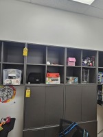 HANGING WALL SHELVES WITH 4 CUBBIES (MOUNTED ON WALL)