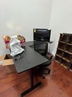 BLACK L-SHAPE ADJUSTABLE HEIGHT ELECTRIC DESK - 63"x75"