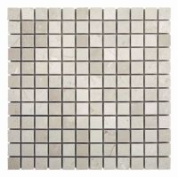 SQ. FT. - 1 x 1 Crema (1 x 1 x 3/8 Crema Marfil Mosaics on mesh_ Tumbled UK-C111)