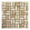 SQ. FT. - 1 x 2 Cappuccino Twin (1 x 2 Cappuccino Twin Mosaic on mesh_ Polished UK-K207)