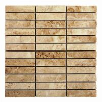 SQ. FT. - 1 x 4 Cappuccino (1 x 4 x 3/8 Cappuccino Mosaic Tiles on Mesh_ Polished UK-K114)