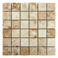 SQ. FT. - 2 x 2 Cappuccino Mosaics (2 x 2 x 3/8 Cappuccino Marble on mesh_ Polished UK-K122)