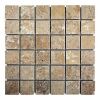 SQ. FT. - 2 x 2 Noche Mosaics (2 x 2 x 3/8 Noche Travertine Tiles on mesh_ Tumbled UK-N122)