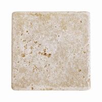 SQ. FT. - 6 x 6 Classic Light (6 x 6 Ivory Travertine Tumbled UK-L166)