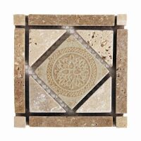 PIECES - Armonia Classic Light (Armonia_ 4x4 Insert Light/Noche Travertine with 2x2 Relief UK-L401)