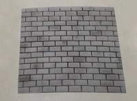 SQ. FT. - Mini Brick White Car. (5/8x1-1/4 White Carrara Marble Tiles on mesh_ Polished UK-M101)