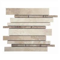 SQ. FT. - Mosaic Bars Light (Mosaic Bars_ Ivory/Noche Strip Bars on mesh UK-H202 - 12''x12'' mesh)