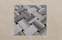 SQ. FT. - Panda_ Basketweave (Panda_ Basketweave Polished Marble Tiles on Mesh UK-M205L - 12''x12'' mesh)