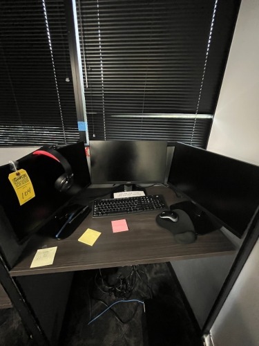 LOT - 3- ACER 22'' MONITORS / APC BATTERY BACKUP / KEYBOARD / MOUSE / HEADPHONES