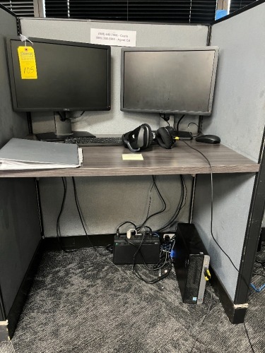 LOT - 2- DELL 20'' MONITORS / APC BATTERY BACKUP / KEYBOARD / MOUSE / HEADPHONES