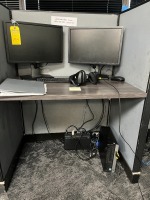 LOT - 2- DELL 20'' MONITORS / APC BATTERY BACKUP / KEYBOARD / MOUSE / HEADPHONES