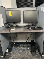 LOT - 2- DELL 20'' MONITORS / APC BATTERY BACKUP / KEYBOARD / MOUSE / HEADPHONES