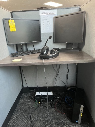 LOT - 2- DELL 20'' MONITORS / APC BATTERY BACKUP / KEYBOARD / MOUSE / HEADPHONES