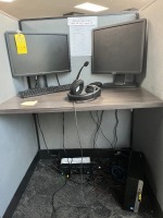 LOT - 2- DELL 20'' MONITORS / APC BATTERY BACKUP / KEYBOARD / MOUSE / HEADPHONES