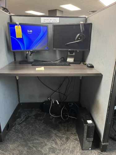 LOT - 2- DELL 20'' MONITORS / APC BATTERY BACKUP / KEYBOARD / MOUSE / HEADPHONES