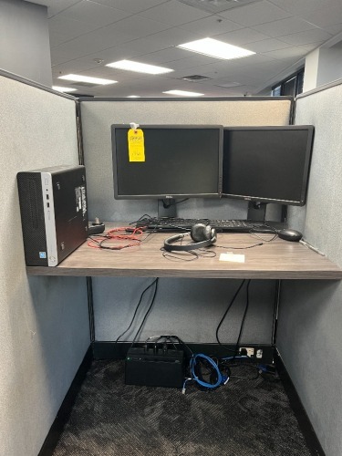 LOT - 2- DELL 20'' MONITORS / APC BATTERY BACKUP / KEYBOARD / MOUSE / HEADPHONES