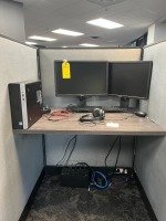 LOT - 2- DELL 20'' MONITORS / APC BATTERY BACKUP / KEYBOARD / MOUSE / HEADPHONES