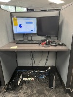 LOT - 2- DELL 20'' MONITORS / APC BATTERY BACKUP / KEYBOARD / MOUSE / HEADPHONES