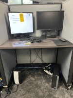 LOT - 2- DELL 20'' MONITORS / APC BATTERY BACKUP / KEYBOARD / MOUSE / HEADPHONES