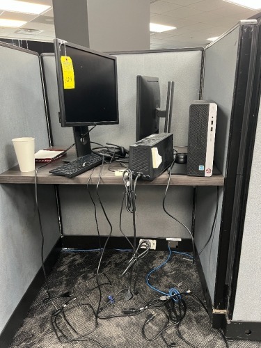 LOT - 2- DELL 20'' MONITORS / APC BATTERY BACKUP / KEYBOARD / MOUSE / HEADPHONES