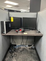 LOT - 2- DELL 20'' MONITORS / APC BATTERY BACKUP / KEYBOARD / MOUSE / HEADPHONES