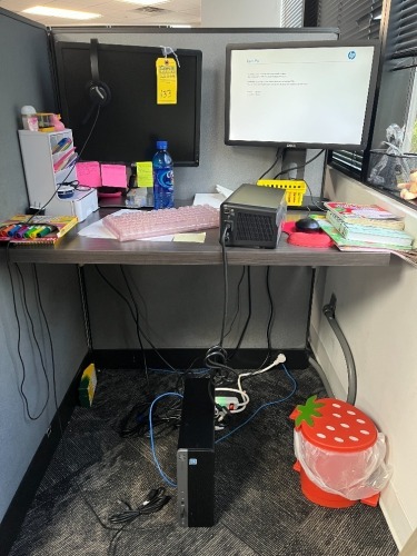 LOT - 2- DELL 20" MONITORS / APC BATTERY BACKUP / MOUSE / HEADPHONES