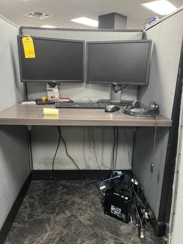 LOT - 2- DELL 20'' MONITORS / APC BATTERY BACKUP / KEYBOARD / MOUSE / HEADPHONES