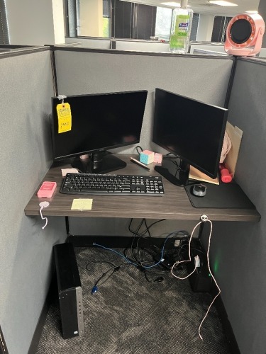 LOT - 2- ACER 22'' MONITORS / APC BATTERY BACKUP / KEYBOARD / MOUSE / HEADPHONES