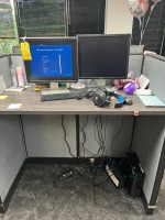 LOT - 2- DELL 20'' MONITORS / APC BATTERY BACKUP / KEYBOARD / MOUSE / HEADPHONES