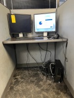 LOT - 2- DELL 20'' MONITORS / APC BATTERY BACKUP / KEYBOARD / MOUSE / HEADPHONES