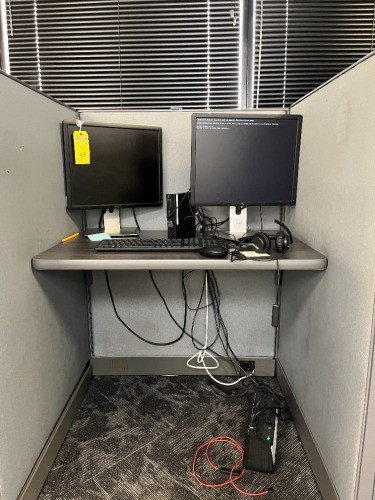 LOT - 2- DELL 20'' MONITORS / APC BATTERY BACKUP / KEYBOARD / MOUSE / HEADPHONES