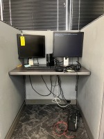 LOT - 2- DELL 20'' MONITORS / APC BATTERY BACKUP / KEYBOARD / MOUSE / HEADPHONES