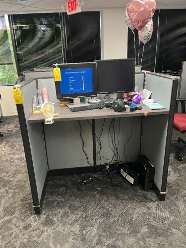 GRAY CUBICLE STATIONS - 6- 3'x3' / 1- 4'x2'