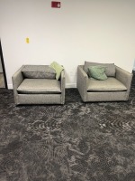 GRAY FABRIC EXTRA LARGE CLUB CHAIR