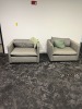 GRAY FABRIC EXTRA LARGE CLUB CHAIR