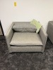 GRAY FABRIC EXTRA LARGE CLUB CHAIR - 2