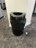 BLACK TRASH RECEPTACLE
