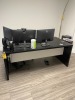 WHITE & BLACK DESK WITH 2 OFFICE CHAIRS - 71''x36''