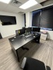 WHITE & BLACK DESK WITH 2 OFFICE CHAIRS - 71''x36'' - 2