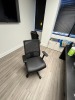 WHITE & BLACK DESK WITH 2 OFFICE CHAIRS - 71''x36'' - 4