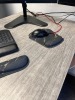LOT - TRIPLE MONITOR MOUNT / 3- HP 24'' MONITORS / BATTERY BACKUP / KEYBOARD / MOUSE / HEADPHONES - 3